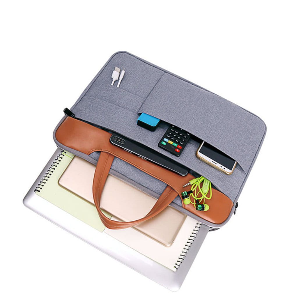 Manica tablet in nylon impermeabile con tasca con cerniera per iPad e dispositivi