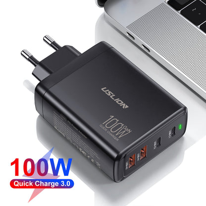 100W Gallium Nitride 4-port Fast Charging Charger - Charge Like a Boss with 100W Gallium Nitride Charger