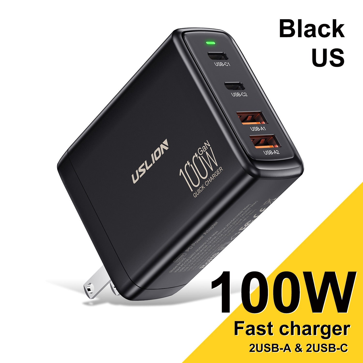 100W Gallium Nitride 4-port Fast Charging Charger - Charge Like a Boss with 100W Gallium Nitride Charger