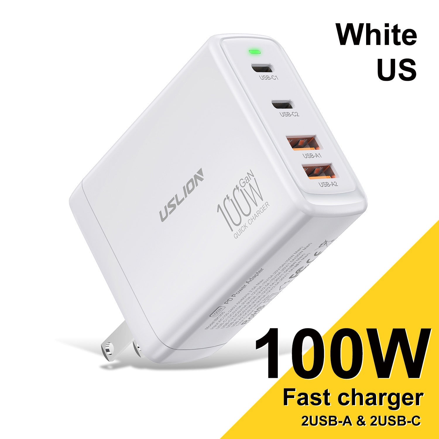 100W Gallium Nitride 4-port Fast Charging Charger - Charge Like a Boss with 100W Gallium Nitride Charger