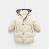 Children's down padded jacket thick mid-length - Beige