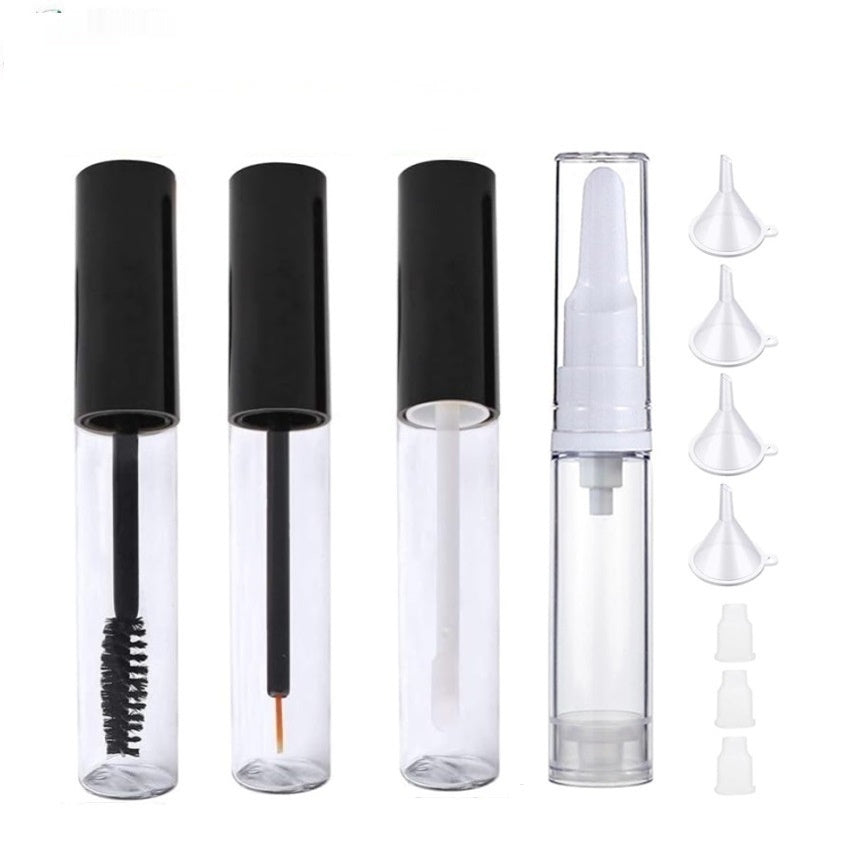 10ml Mascara Tube with Black or Silver Cover and Transparent Inner Plug - Teleplus suit mascara tube transparent