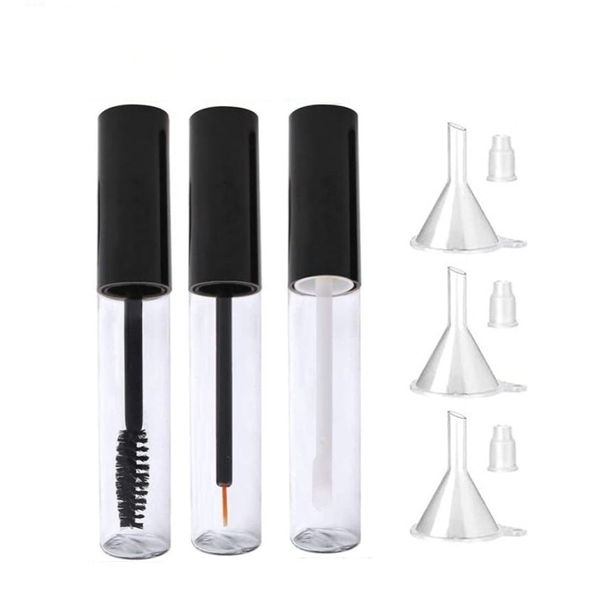10ml Mascara Tube with Black or Silver Cover and Transparent Inner Plug - Teleplus suit mascara tube transparent