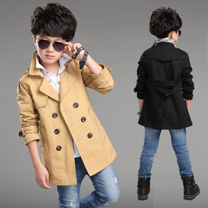 Boys’ Mid-length Trend Casual Trench Coat