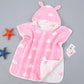 Children’s Bath Towel Cape With Cap Pure Cotton Gauze