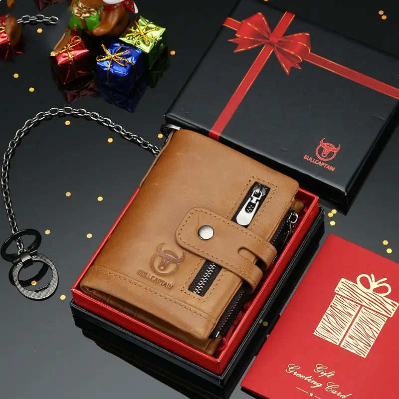 Leather Cowhide Wallets with Magnetic Buckle in Various Colors for the United States