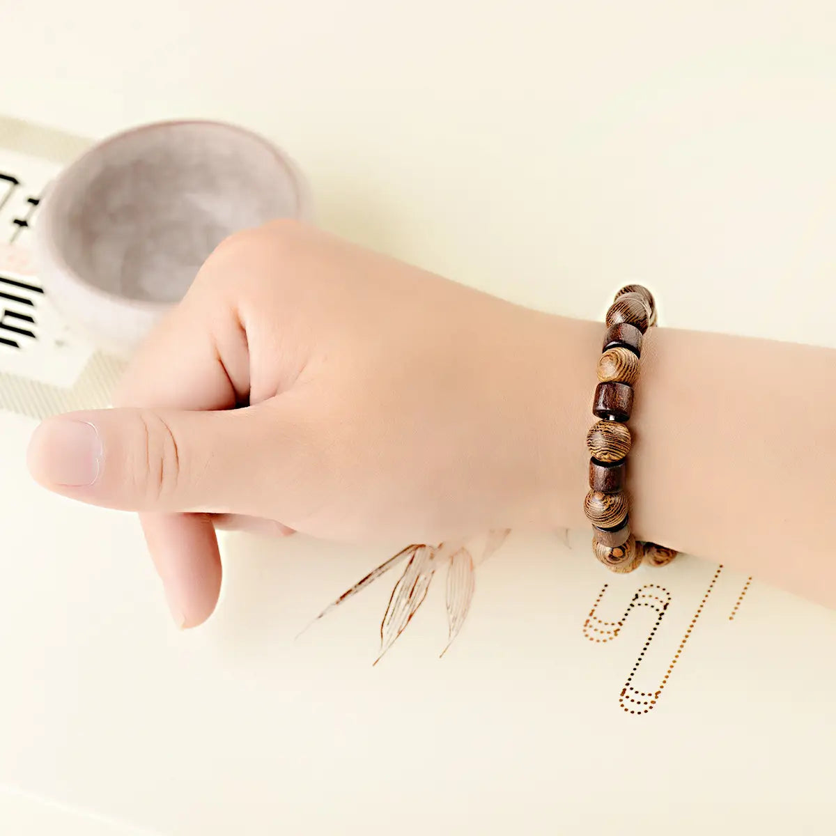 Ethnic Style Retro Elastic Bracelet Wooden Bead