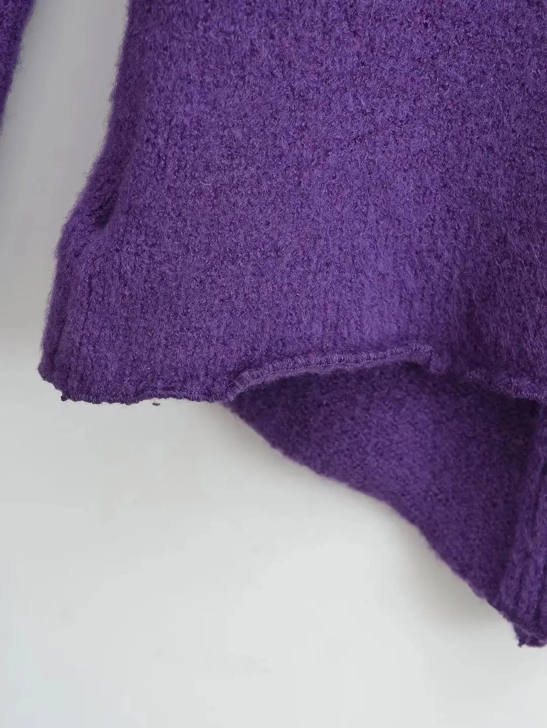 Sleeve Bell Plush Knit Cardigan Slim Slim Fit Hipster Stíl Sráid Cotton