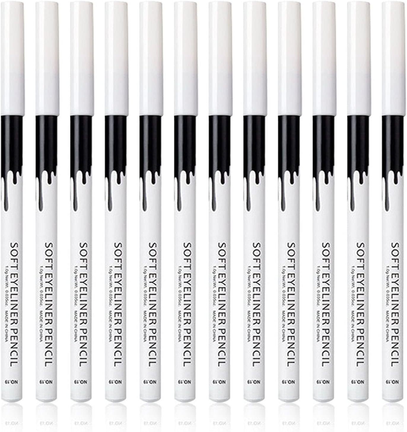 12-Pack Black and White Eyeliner Lip Line Pens for Makeup - Teleplus lip line white eyeliner teleplus 12-pack black