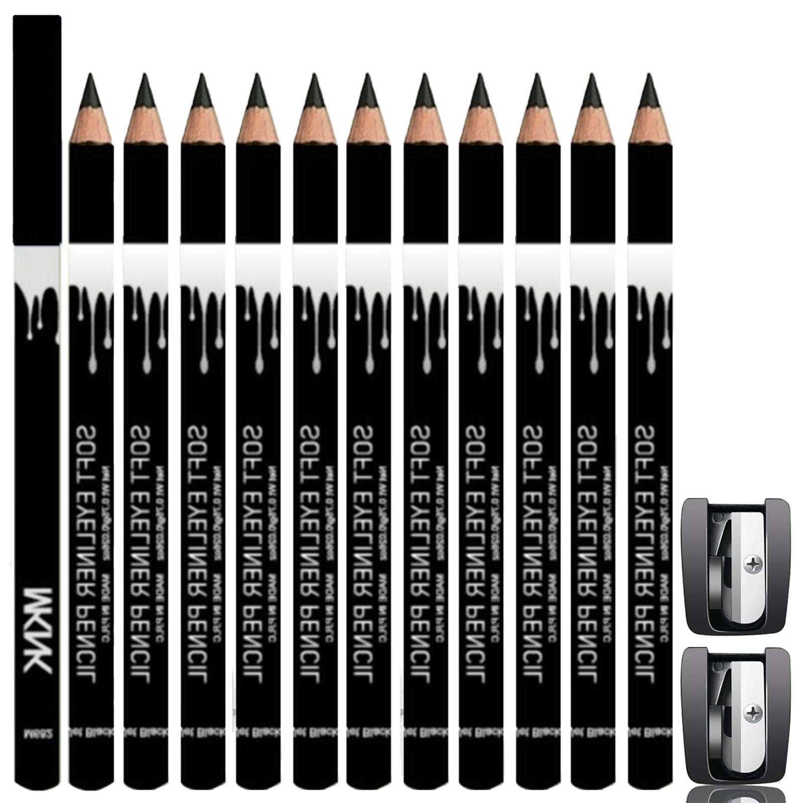12-Pack Black and White Eyeliner Lip Line Pens for Makeup - Teleplus lip line white eyeliner teleplus 12-pack black