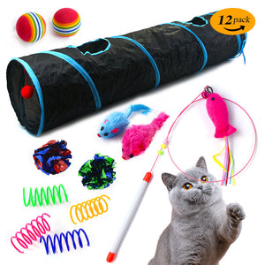 12-Piece Pet Toys Set for Dogs and Cats Assorted Polyester Accessories - Telepluscomtr 12-piece set pet toys cat toy