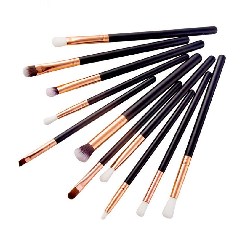 12 Rose Gold Eye Makeup Brush Universal Modeling Daily Makeup Brush Set Soft Fur Eye Shadow Brush - Glitz Up Your Eyes