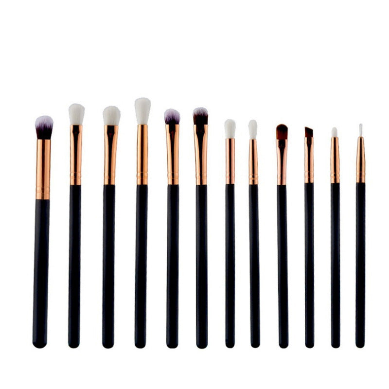 12 Rose Gold Eye Makeup Brush Universal Modeling Daily Makeup Brush Set Soft Fur Eye Shadow Brush - Glitz Up Your Eyes