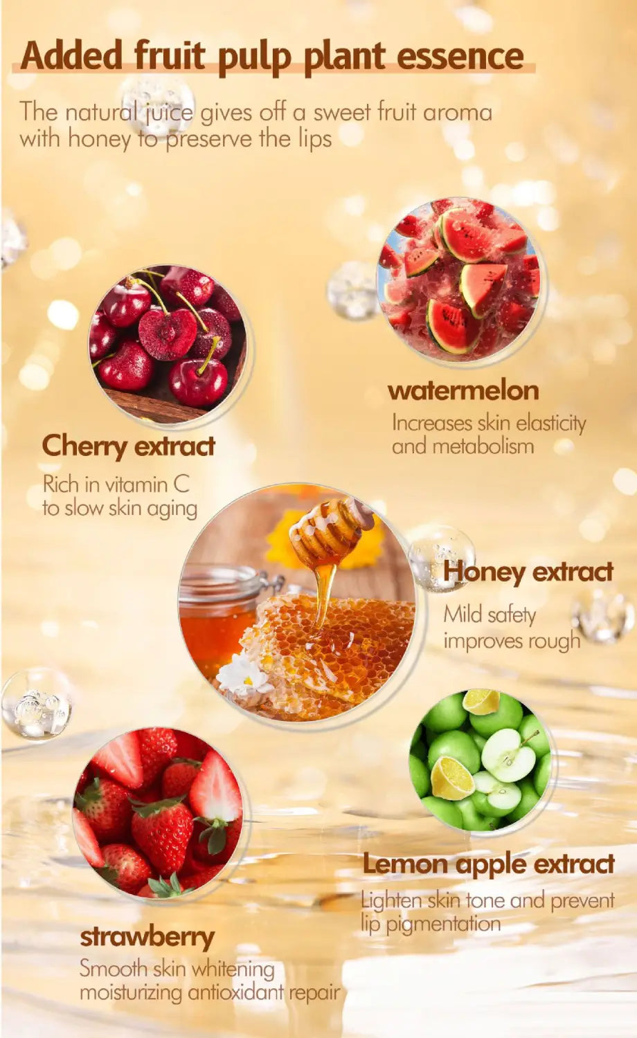 Strawberry Propolis Nourishing Moisturizing Lipstick for Healthy Lips