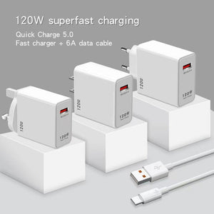 120w Charger Super Fast with USB Interface for US EU UK Standards - 120W Charge Suit Speed Demons charger super fast