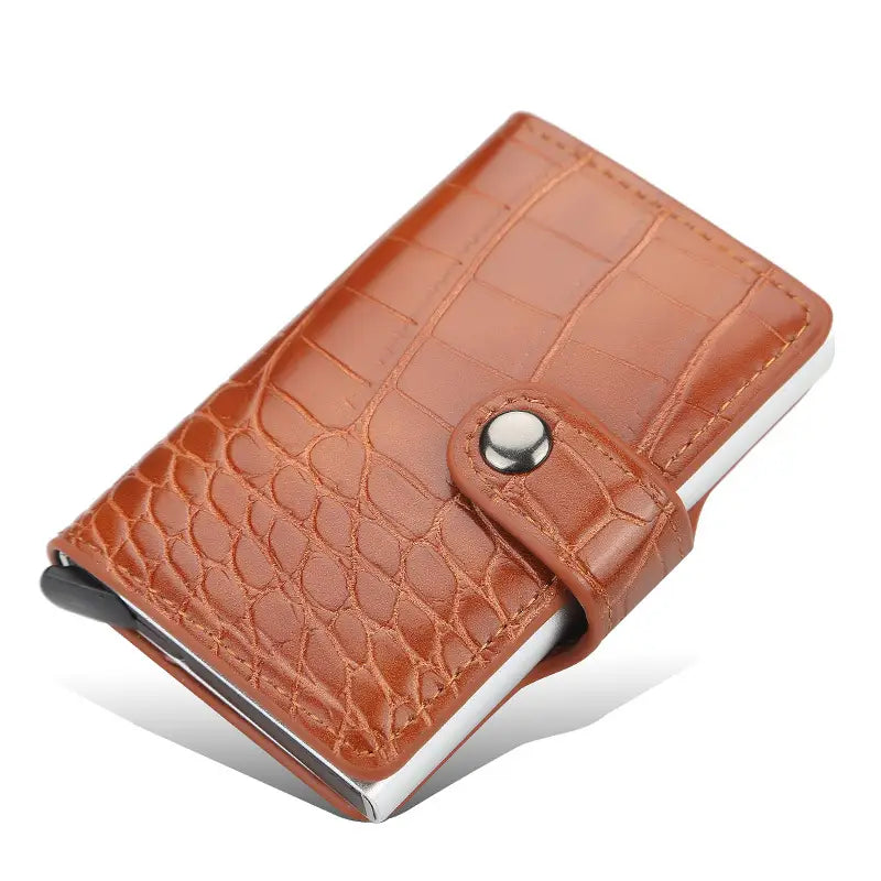 Unisex PU Leather Card Holder with Magnetic Buckle for United States Markets
