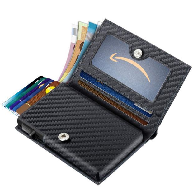 Anti-magnetic Aluminum Box Card Clip Buckle Cowhide Money Clip Automatic Card Bag - Anti-Magnetic Aluminum Clip