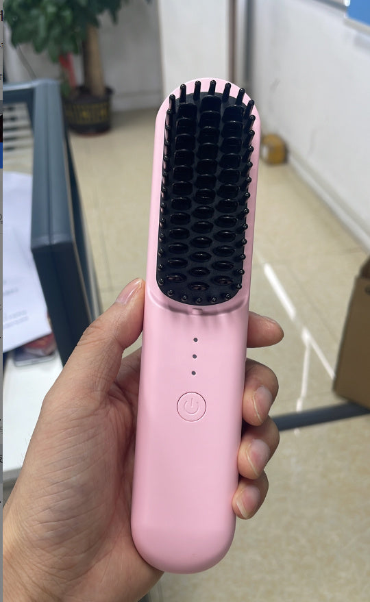 Women’s Home Anion Wireless Portable Hair Curler And Straightener Dual-use Electric Comb