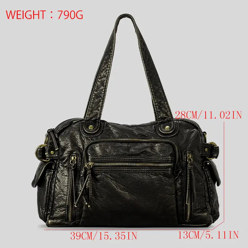 Geanta de căptușeală din piele maro și negru PU pentru femei pentru femei