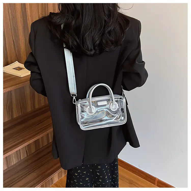 Liten plastreisekoffer Skulderveske for kvinner barn håndbagasje 23cm