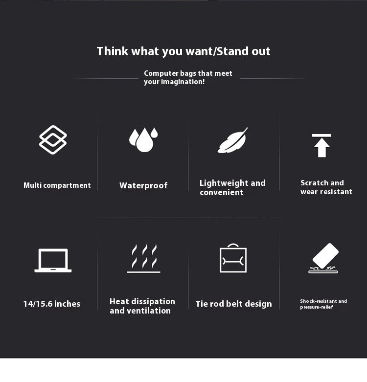 14 Inch Laptop Sleeve Oxford Fabric Protective Case Light Gray Dark