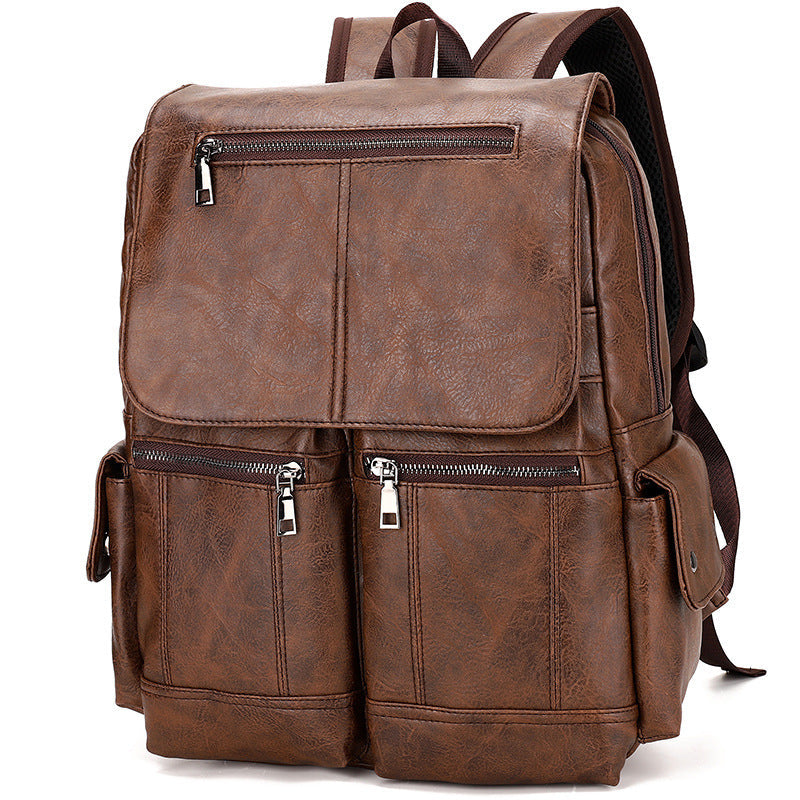 14 Inch PU Leather Laptop Backpack for Men and Women Travel Work School - Bag