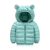 Children's cotton-padded jacket with thin ears down jacket - Cyan