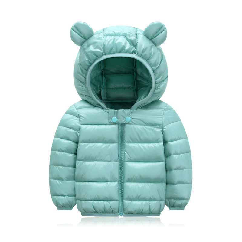 Children’s cotton-padded jacket with thin ears down jacket