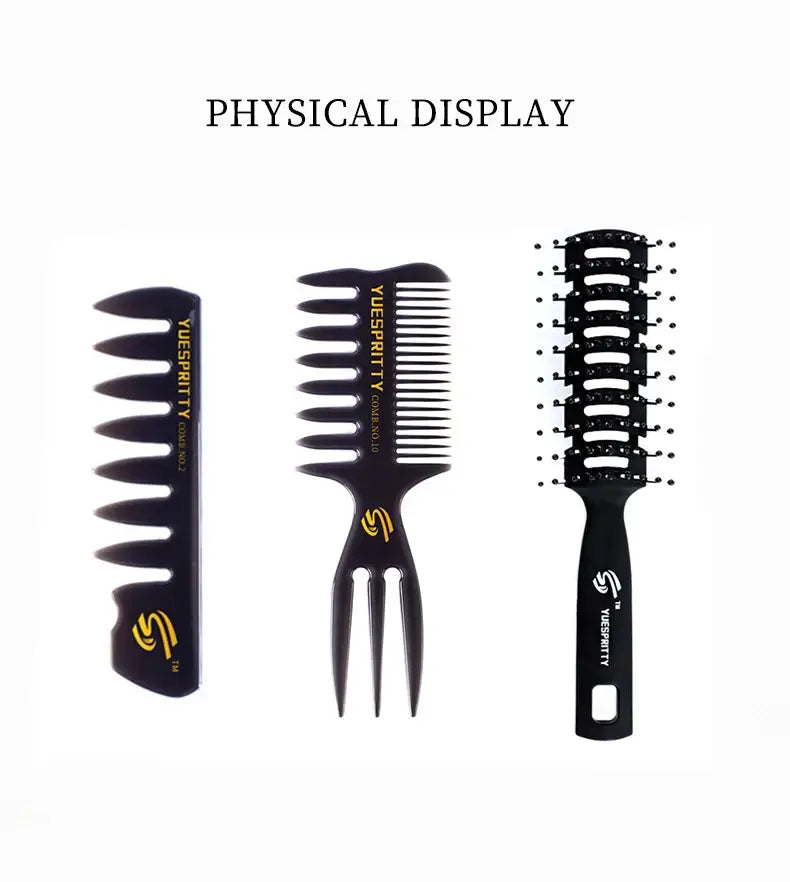 Men’s Special Retro Back Head Texture Styling Oil Comb