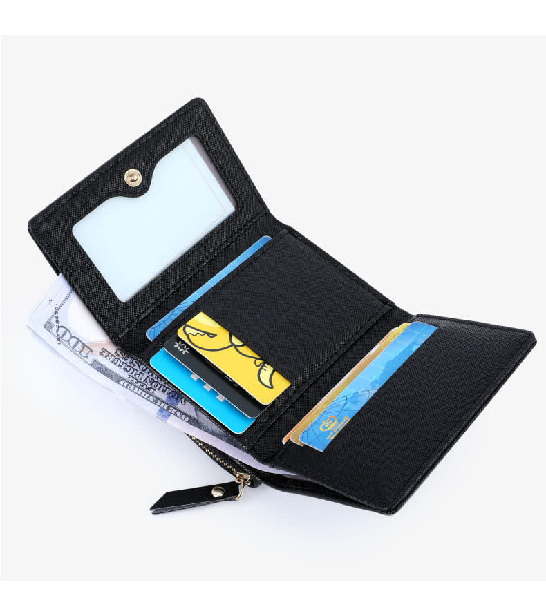 Portfel skórzany z litego koloru z poliestrową podszewką na codzienne