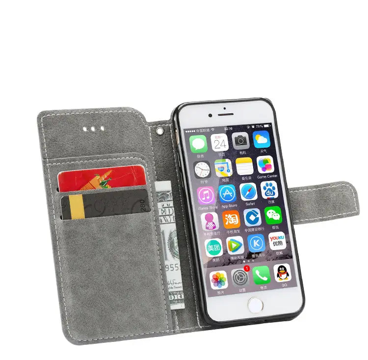 Flip phone leather case wallet