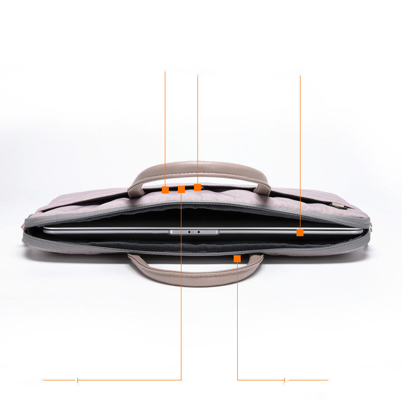 15.6 Inch Laptop Bag Nylon Zipper Case Compatible with MacBook Dark Blue Pink