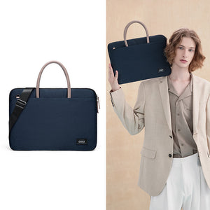 15.6 Inch Laptop Bag Nylon Zipper Case Compatible with MacBook Dark Blue Pink