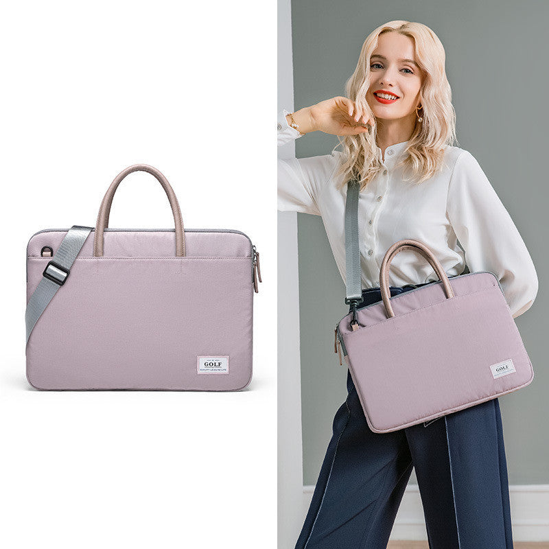 15.6 Inch Laptop Bag Nylon Zipper Case Compatible with MacBook Dark Blue Pink