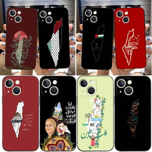 Palestinian Pattern Phone Case for Apple Samsung Huawei Xiaomi with Fall Protection TPU Black - 15 Popular Phones