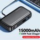 15000mAh Large Capacity Digital Display Mobile Power Supply - 15000mAh Mobile Power Supply with USB Type-C Cable