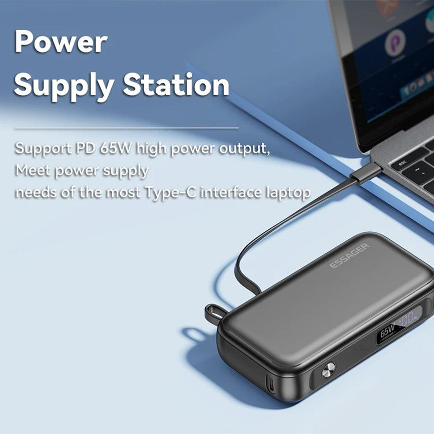 15000mAh Large Capacity Digital Display Mobile Power Supply - 15000mAh Mobile Power Supply with USB Type-C Cable