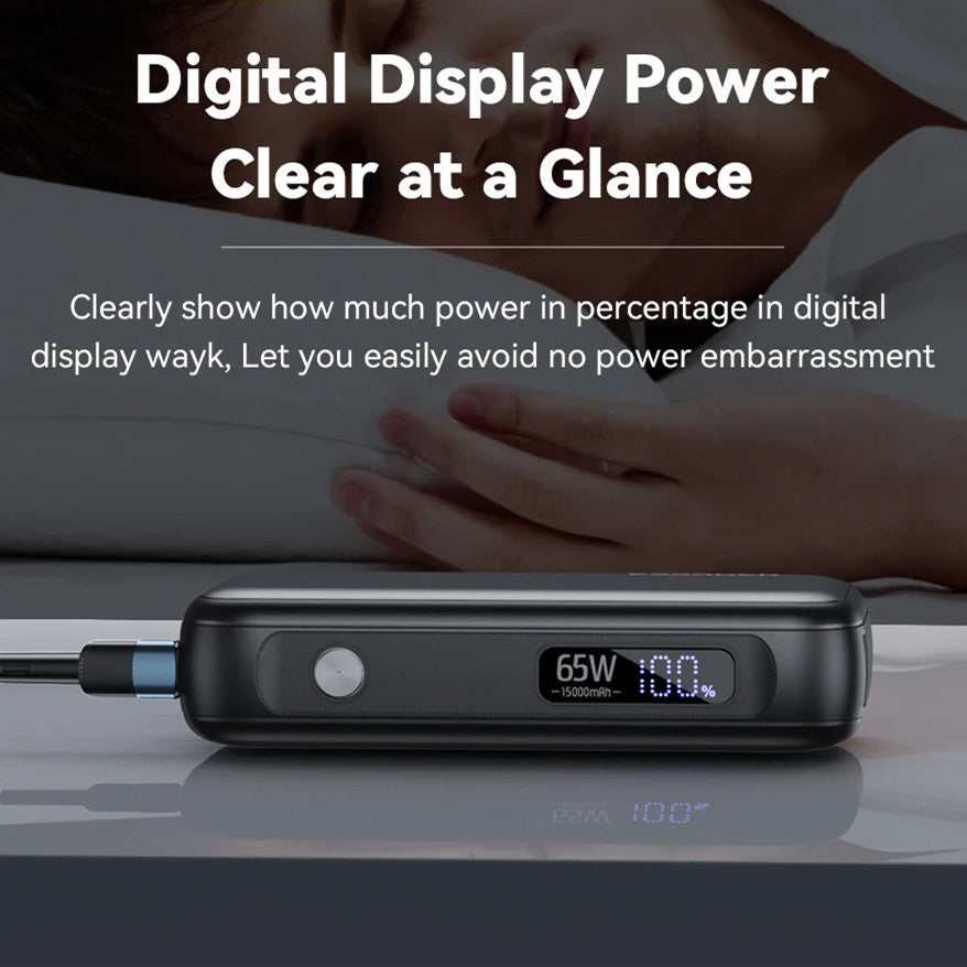 15000mAh Large Capacity Digital Display Mobile Power Supply - 15000mAh Mobile Power Supply with USB Type-C Cable