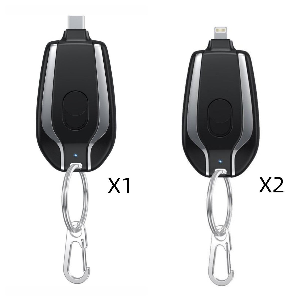 1500mAh Mini Power Emergency Pod Keychain Charger With Type-C Ultra-Compact Mini Battery Pack Fast Charging Backup