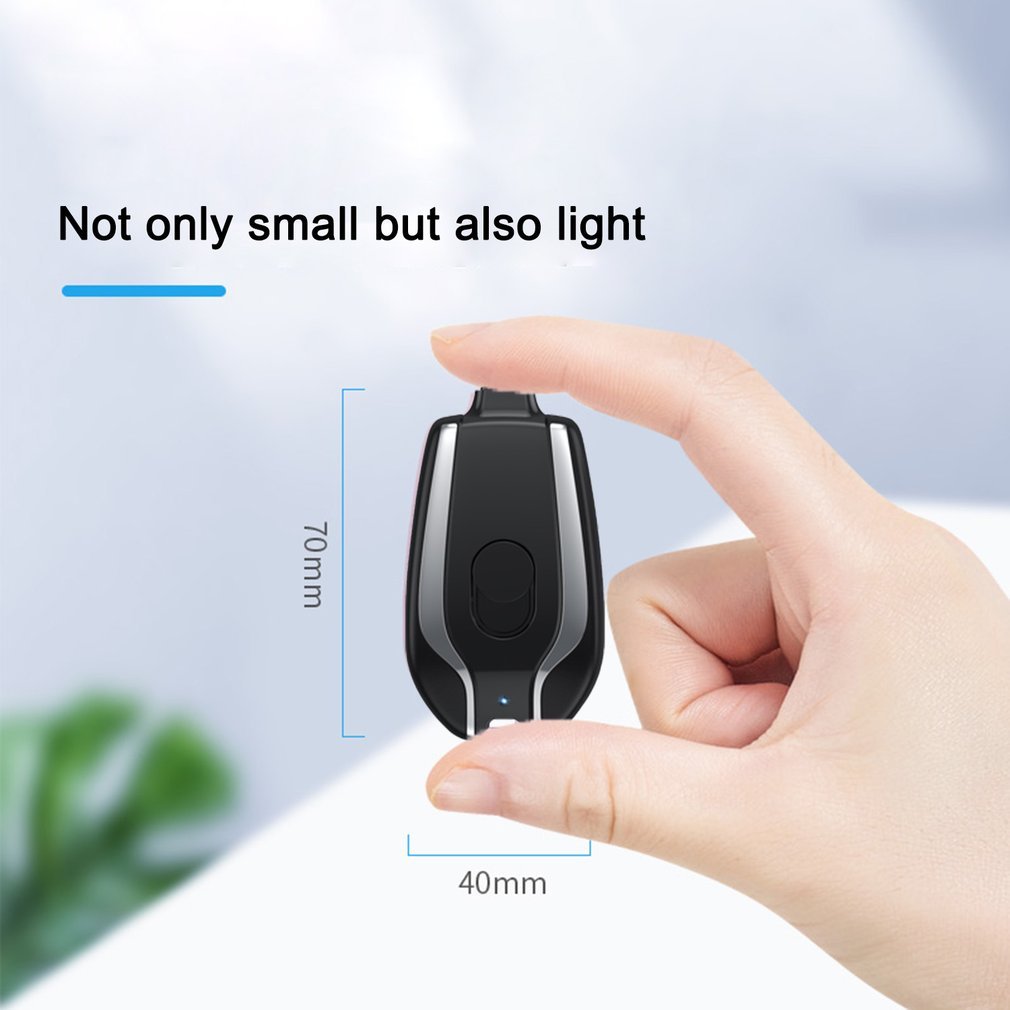 1500mAh Mini Power Emergency Pod Keychain Charger With Type-C Ultra-Compact Mini Battery Pack Fast Charging Backup