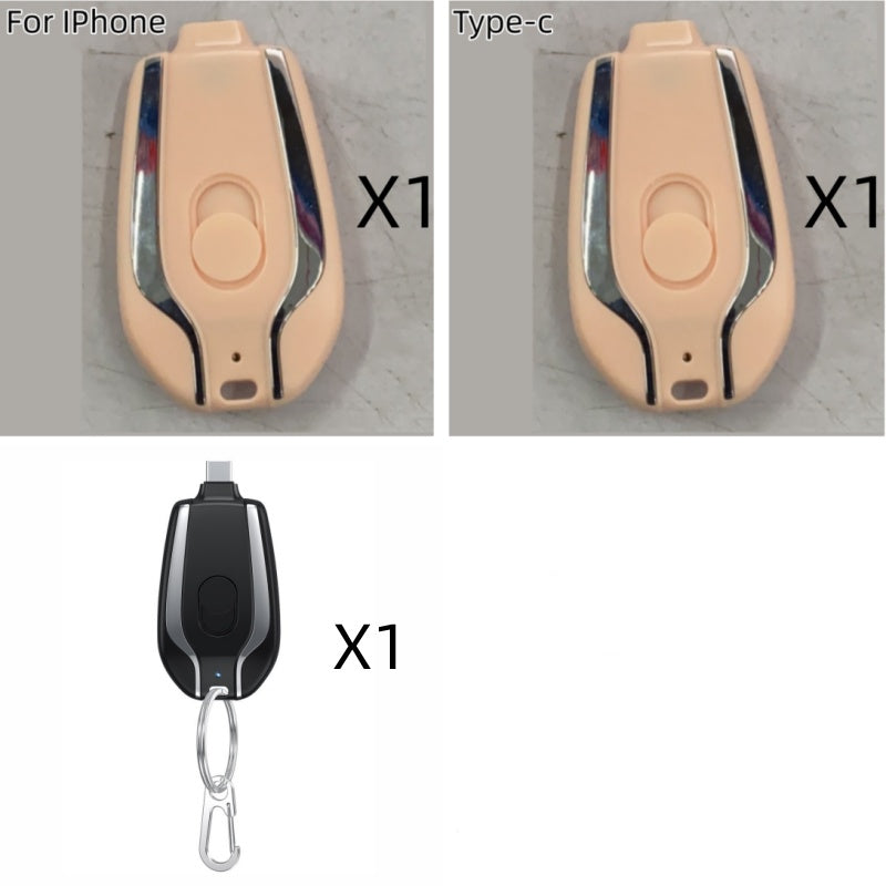 1500mAh Mini Power Emergency Pod Keychain Charger With Type-C Ultra-Compact Mini Battery Pack Fast Charging Backup