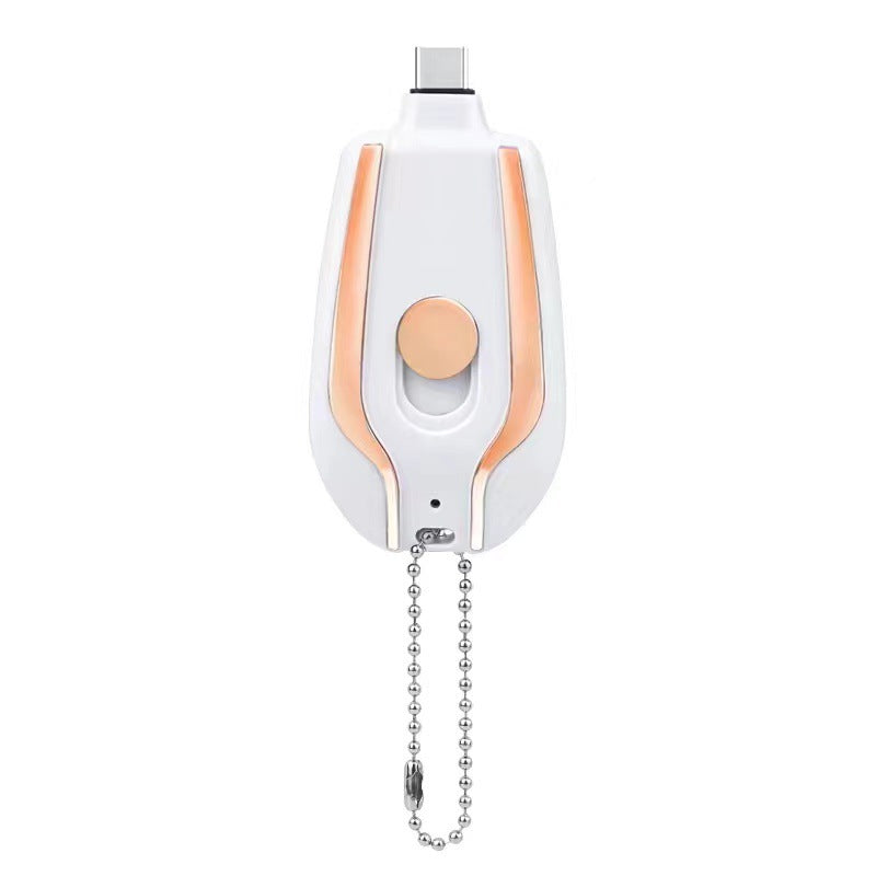 1500mAh Mini Power Emergency Pod Keychain Charger With Type-C Ultra-Compact Mini Battery Pack Fast Charging Backup