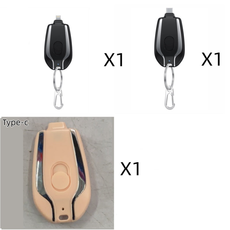 1500mAh Mini Power Emergency Pod Keychain Charger With Type-C Ultra-Compact Mini Battery Pack Fast Charging Backup