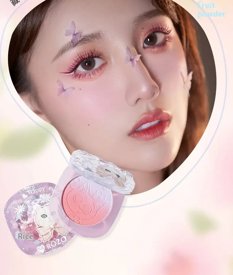 Blusher Plate x1pc with Brush for Oily Dry Sensitive and Mixed Skin Types