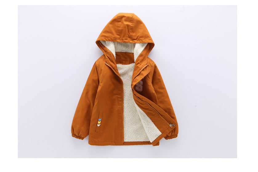 Children’s jacket winter new plus velvet Korean version of the big children’s tide loaded children’s windbreaker