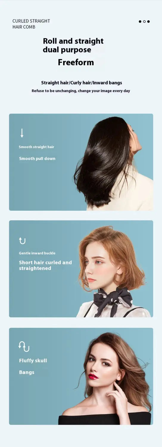 Rechargeable Ceramic Heating Electric Comb Hair Straightener with Long Battery Life