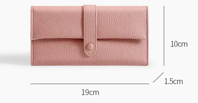 Female PU Leather Bag with Multiple Compartments for US and CHF Currencies