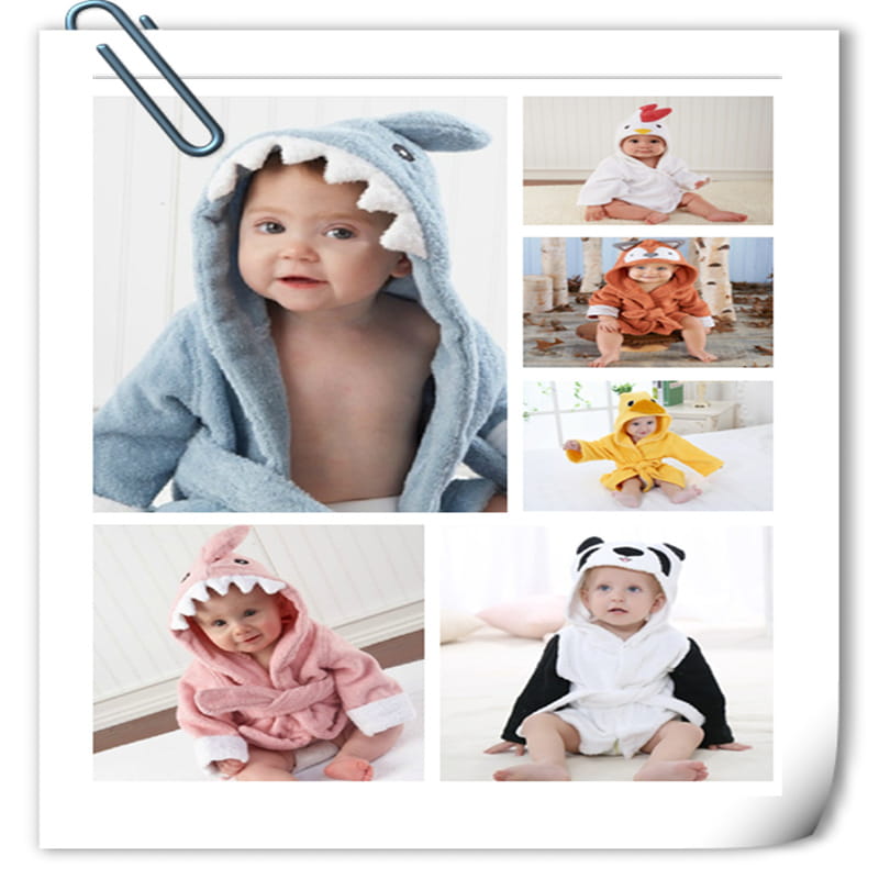 Children’s Hooded Absorbent Animal-shaped Bathrobe