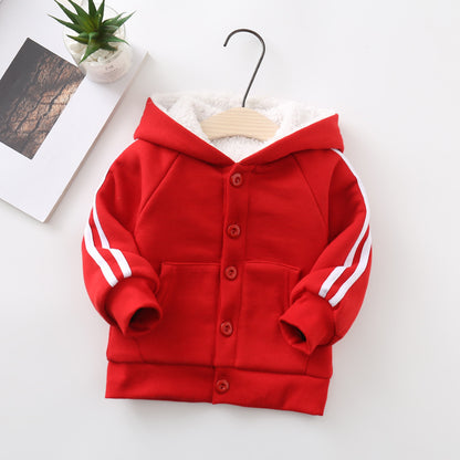 Autumn And Winter Children’s And Women’s Clothing Cardigan Jacket Lamb Velvet Sweater