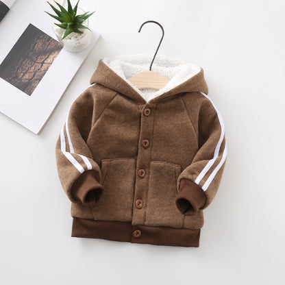 Autumn And Winter Children’s And Women’s Clothing Cardigan Jacket Lamb Velvet Sweater